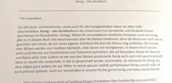 Auszug aus Besprechung bei Cookingcatrin.at