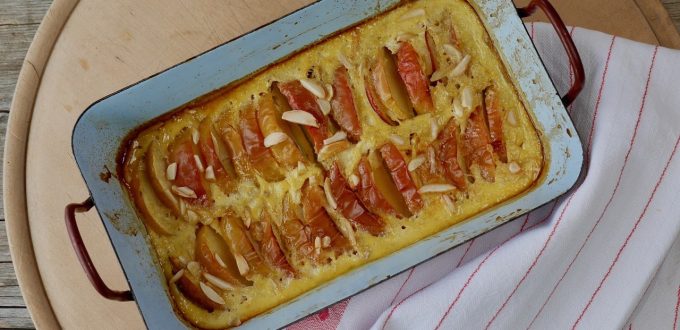 Apfelgratin mit Bananen-Creme