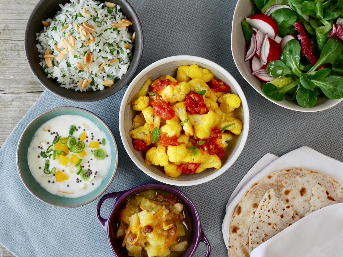 Vegetarische indische Reistafel